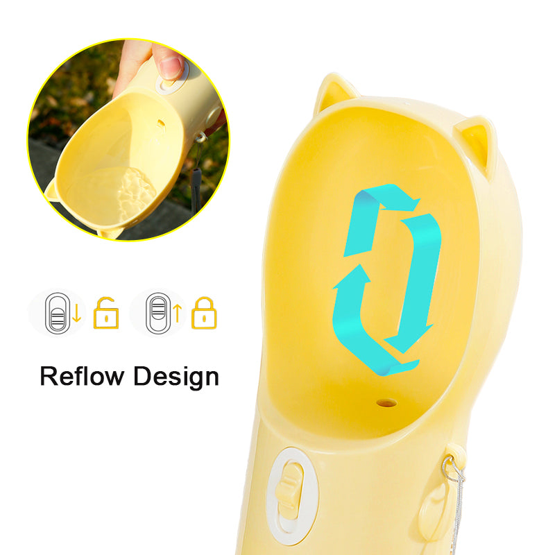 2-in-1 Portable Dog Water Bottle with Food Container – Leakproof Feeder for Outdoor Use